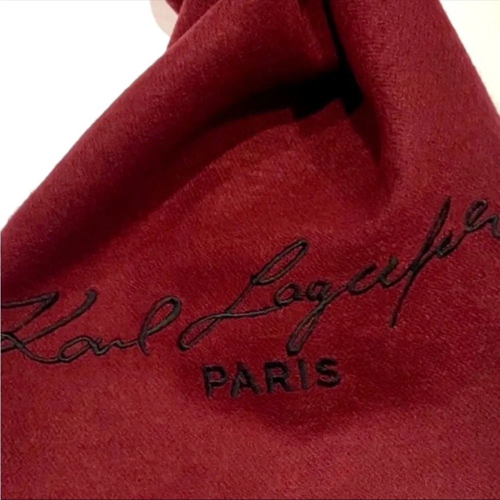 KARL LAGERFELD Burgundy Logo Scarf NWT